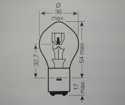 Picture of Bulb 6 volt 15/15Watt BA20D