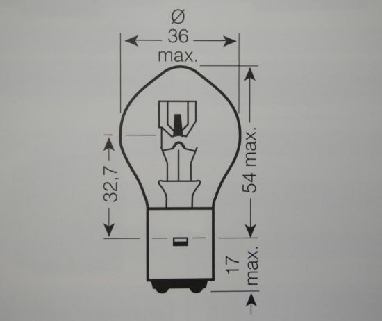 Picture of Bulb 6 volt 15/15Watt BA20D