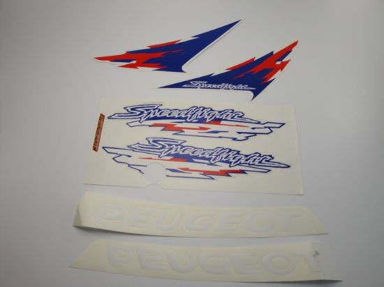 Afbeeldingen van Transferset Peugeot Speedfight blauw/rd.