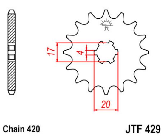 Picture of Front sprocket 12T 420 big 20mm axle