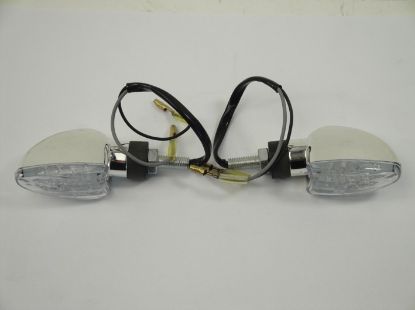 Afbeeldingen van Knipperlicht set LED chroom universeel