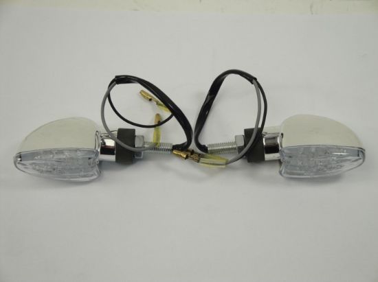 Afbeeldingen van Knipperlicht set LED chroom universeel