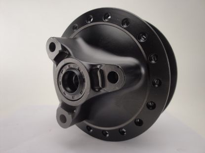 Picture of Rear wheel hub black Honda MT50 repro